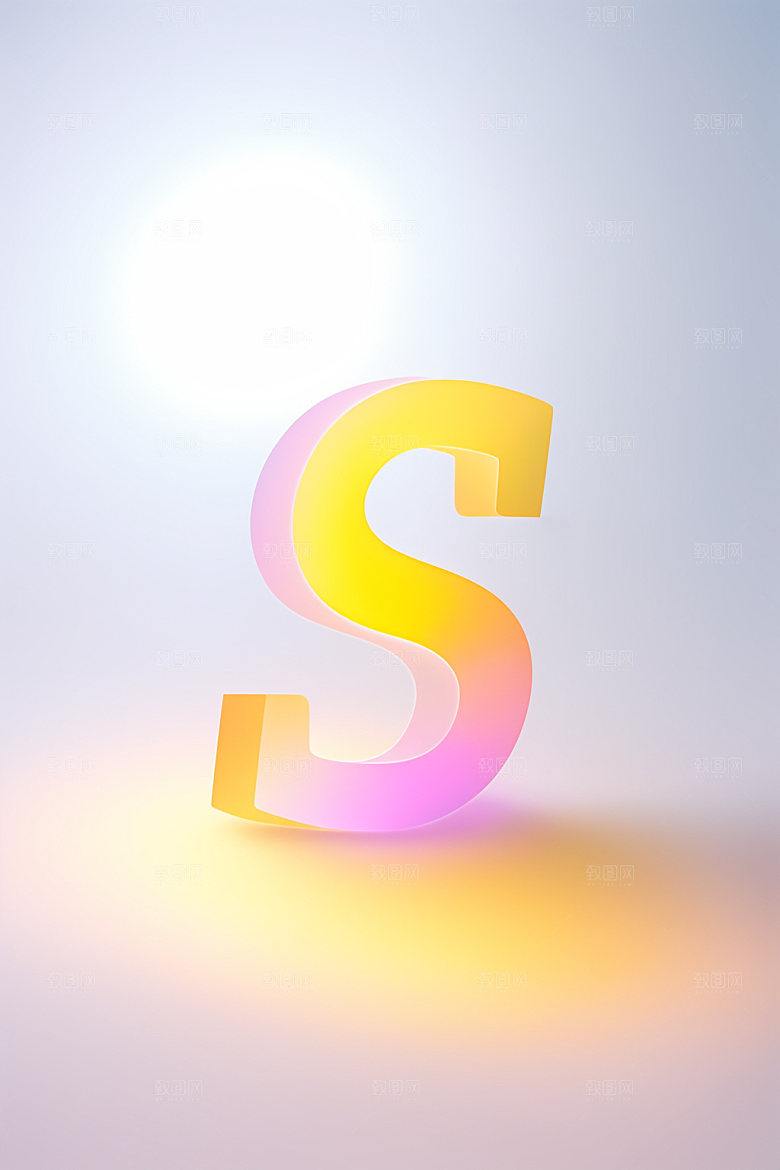 磨砂玻璃字母清爽彩色艺术字