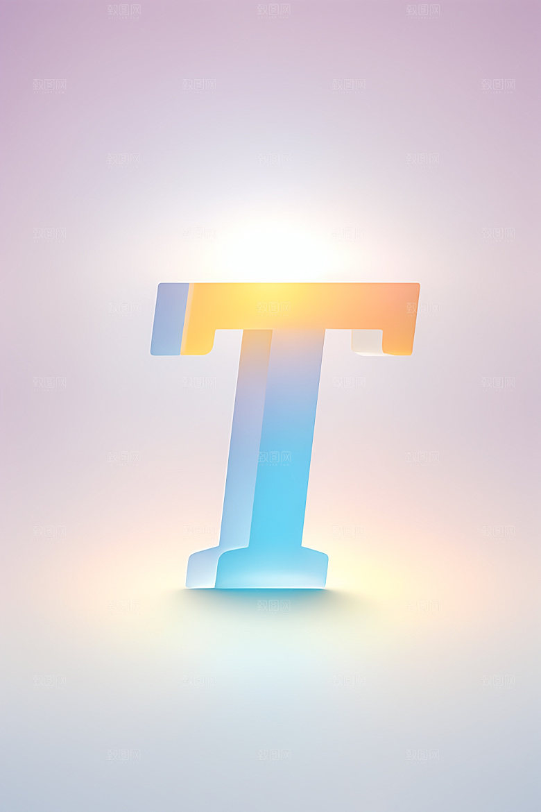 磨砂玻璃字母创意3D艺术字