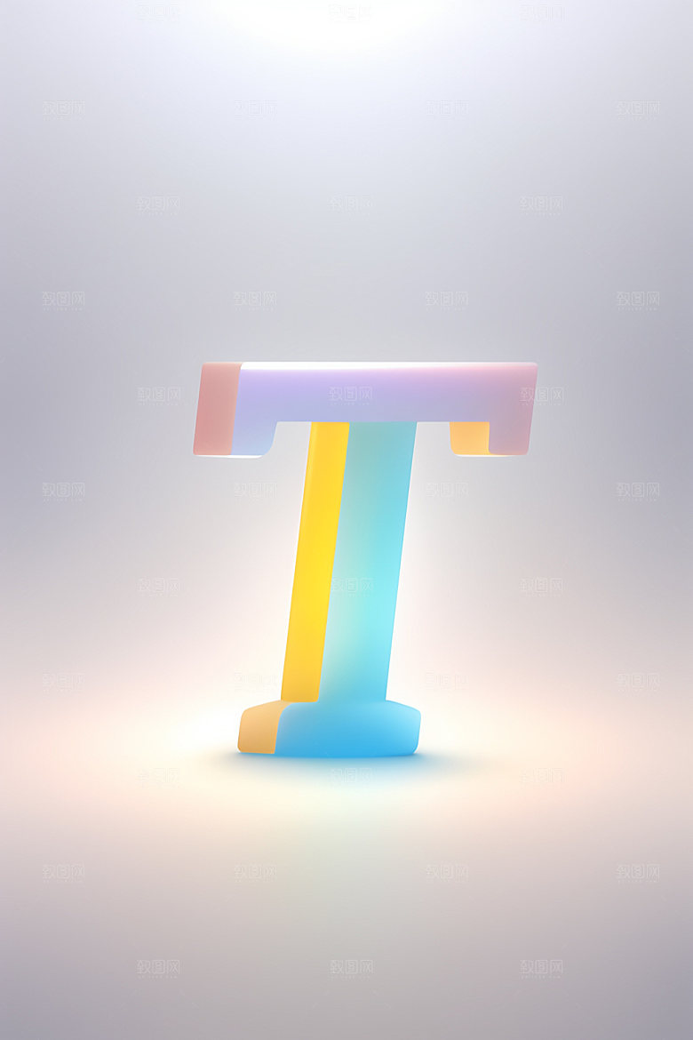磨砂玻璃字母3D清爽艺术字