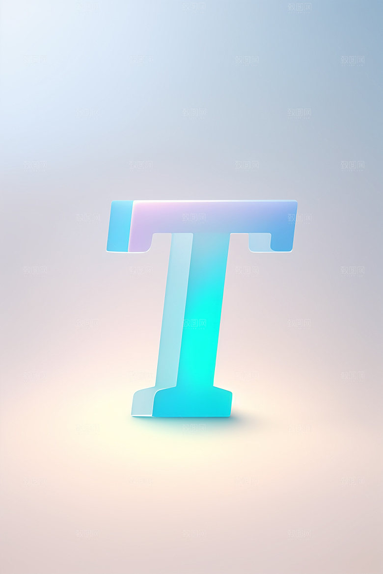 磨砂玻璃字母质感创意艺术字