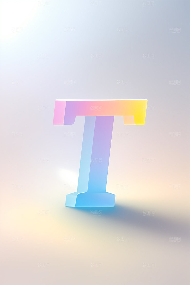 磨砂玻璃字母清爽英文艺术字