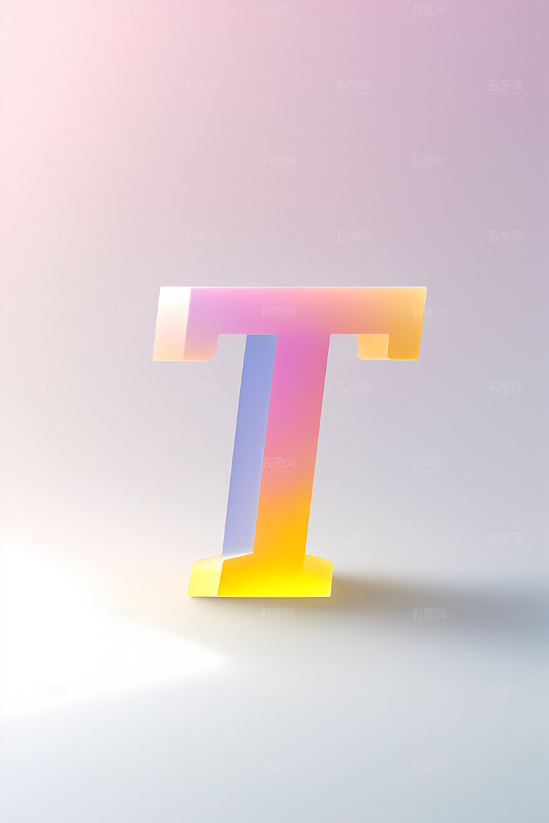 磨砂玻璃字母3D英文艺术字