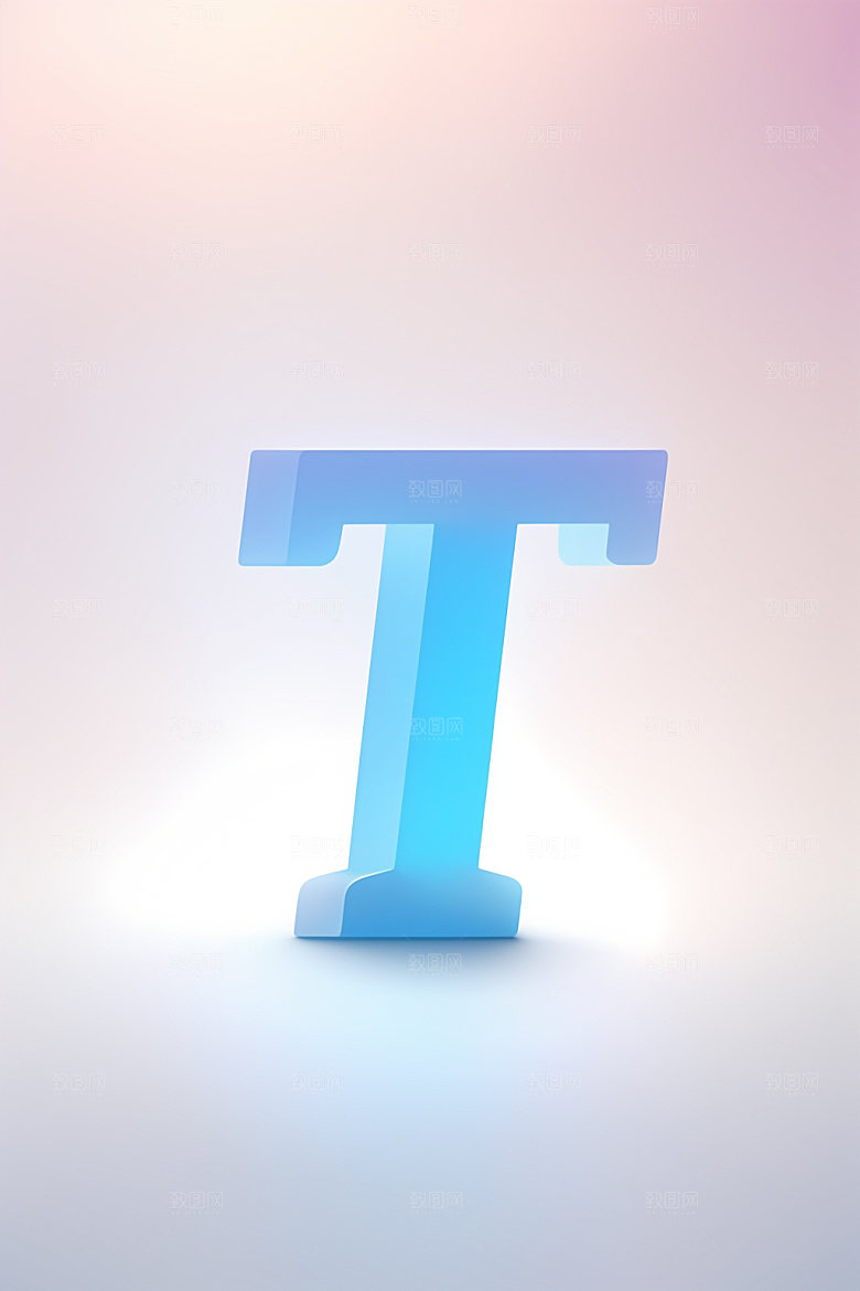 磨砂玻璃字母通透质感艺术字