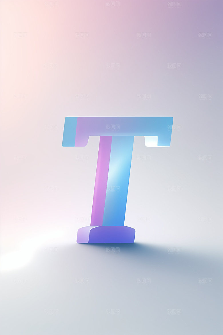 磨砂玻璃字母英文3D艺术字