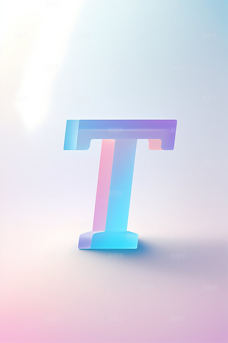 磨砂玻璃字母彩色3D艺术字
