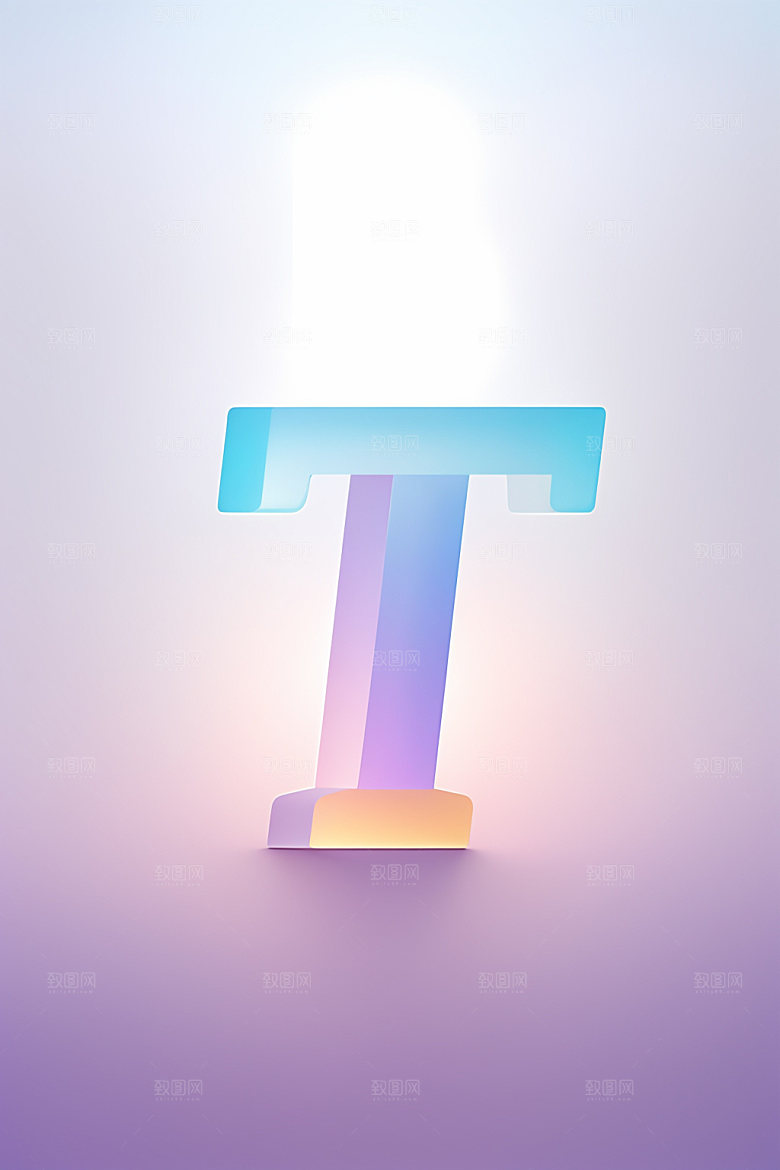 磨砂玻璃字母通透3D艺术字