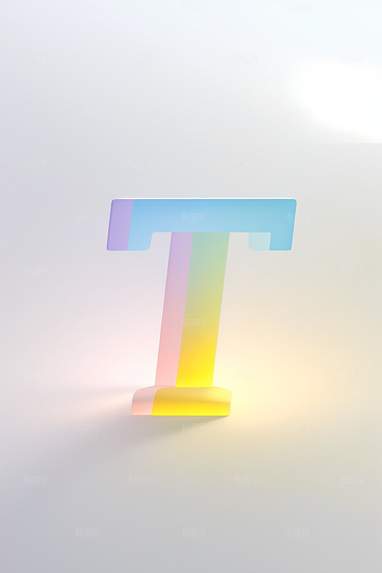 磨砂玻璃字母质感英文艺术字
