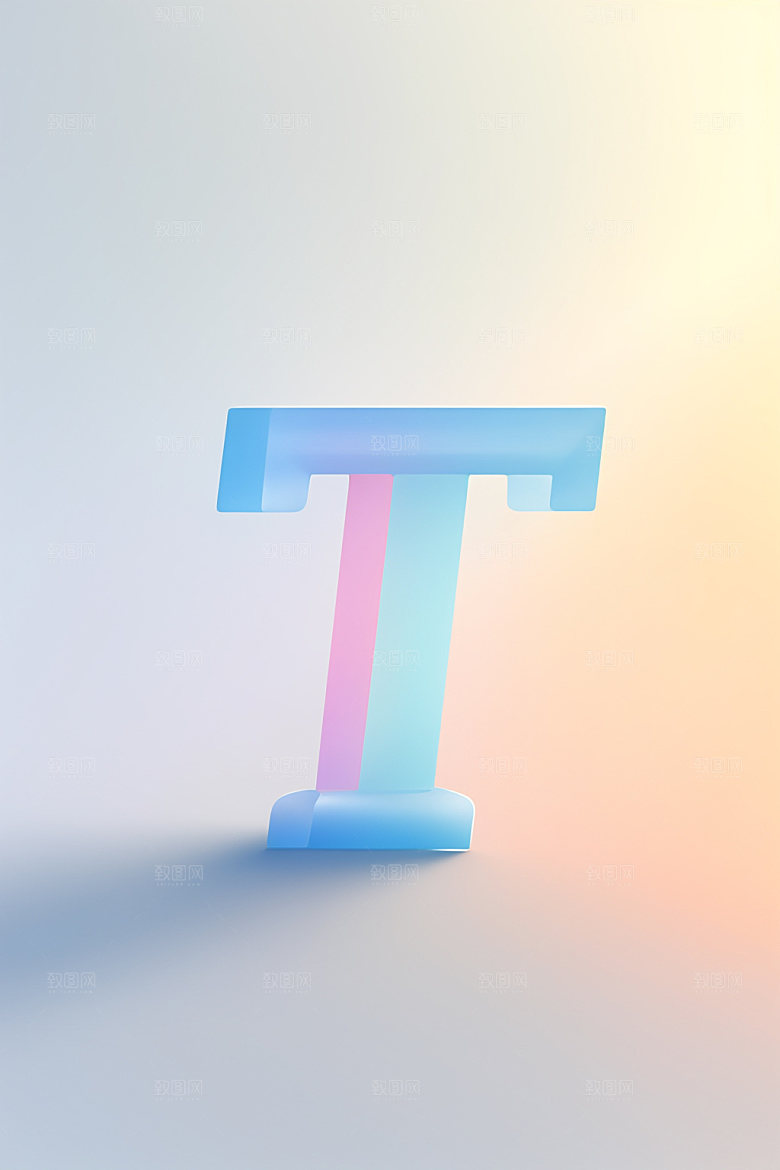 磨砂玻璃字母创意质感艺术字
