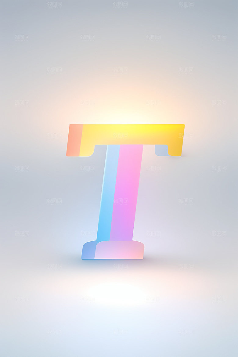 磨砂玻璃字母清爽彩色艺术字