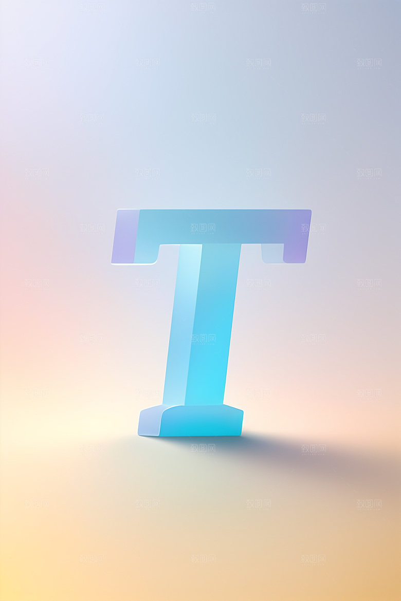 磨砂玻璃字母时尚清爽艺术字