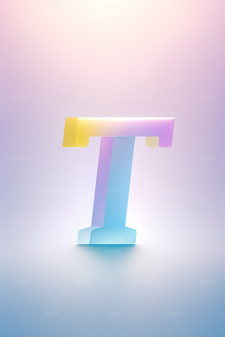 磨砂玻璃字母清爽3D艺术字