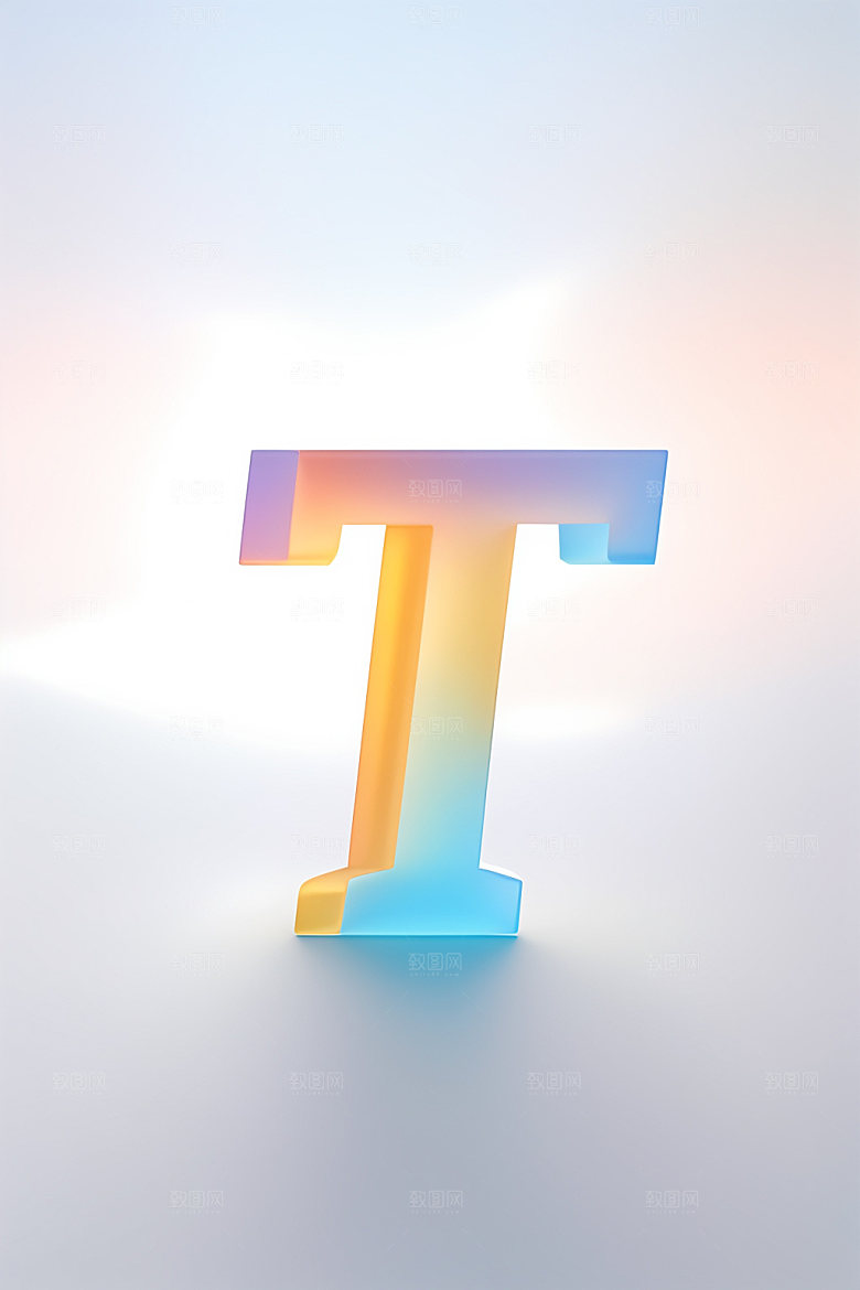 磨砂玻璃字母质感通透艺术字