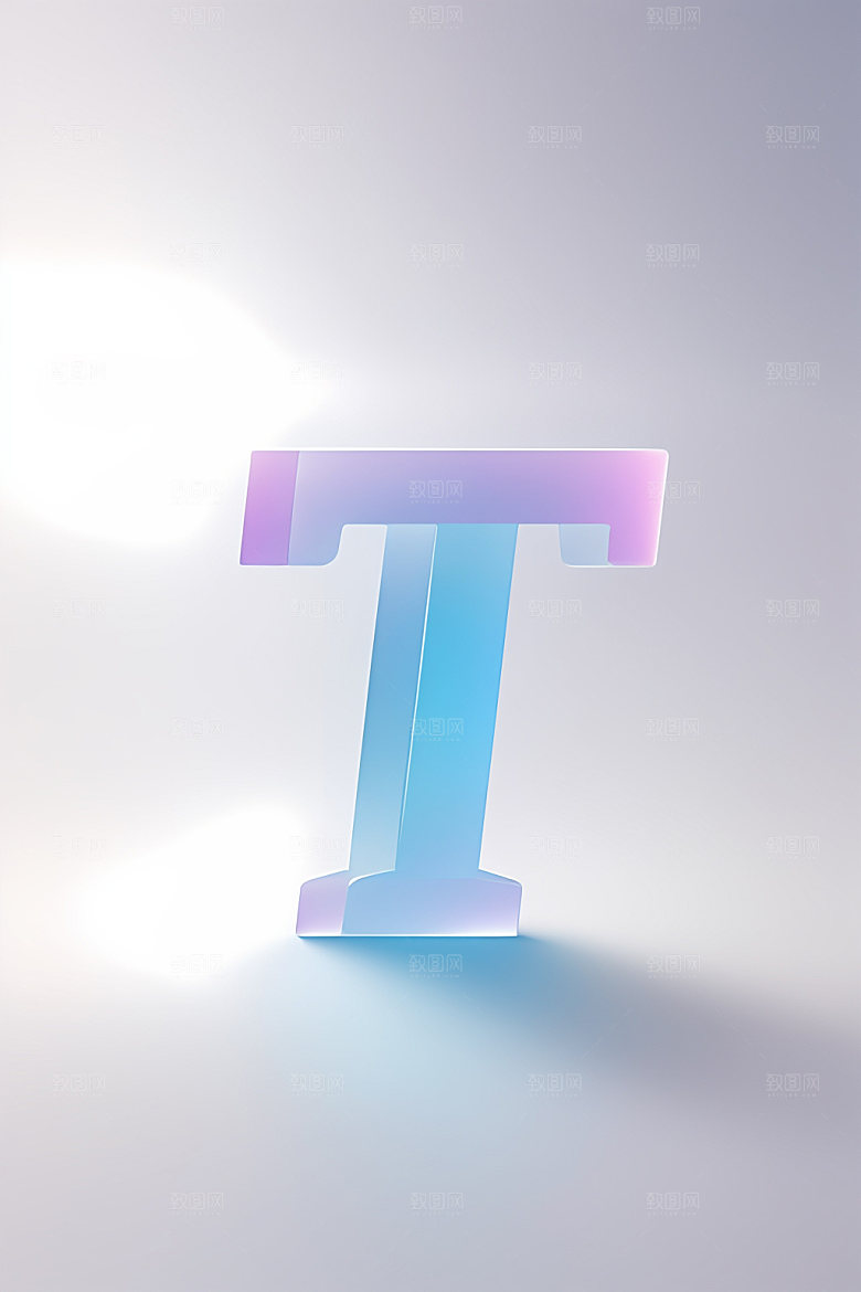 磨砂玻璃字母通透质感艺术字