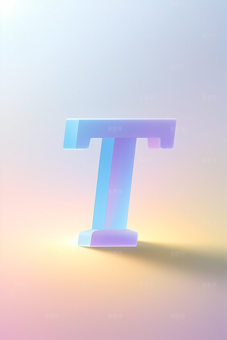 磨砂玻璃字母彩色清爽艺术字