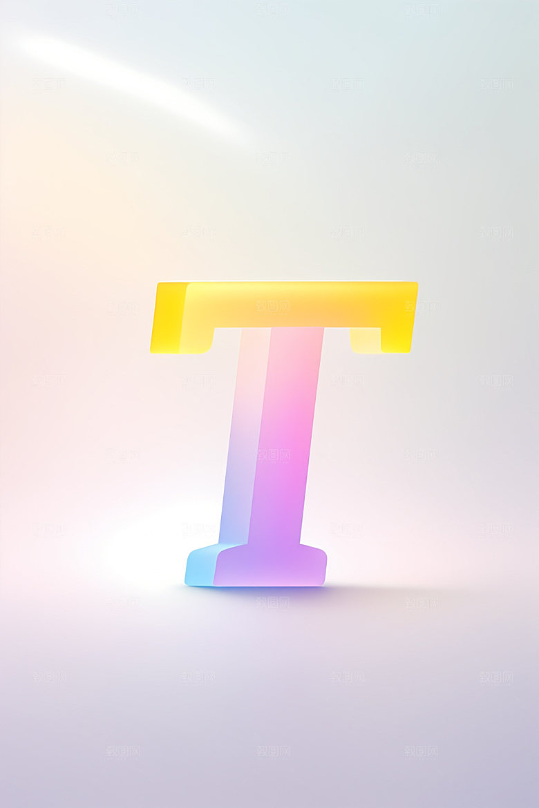 磨砂玻璃字母彩色立体艺术字