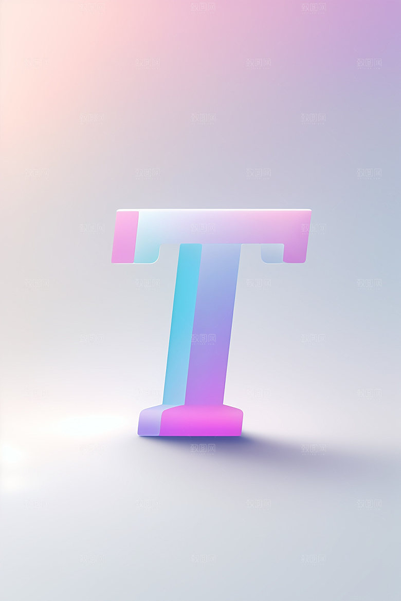 磨砂玻璃字母通透质感艺术字