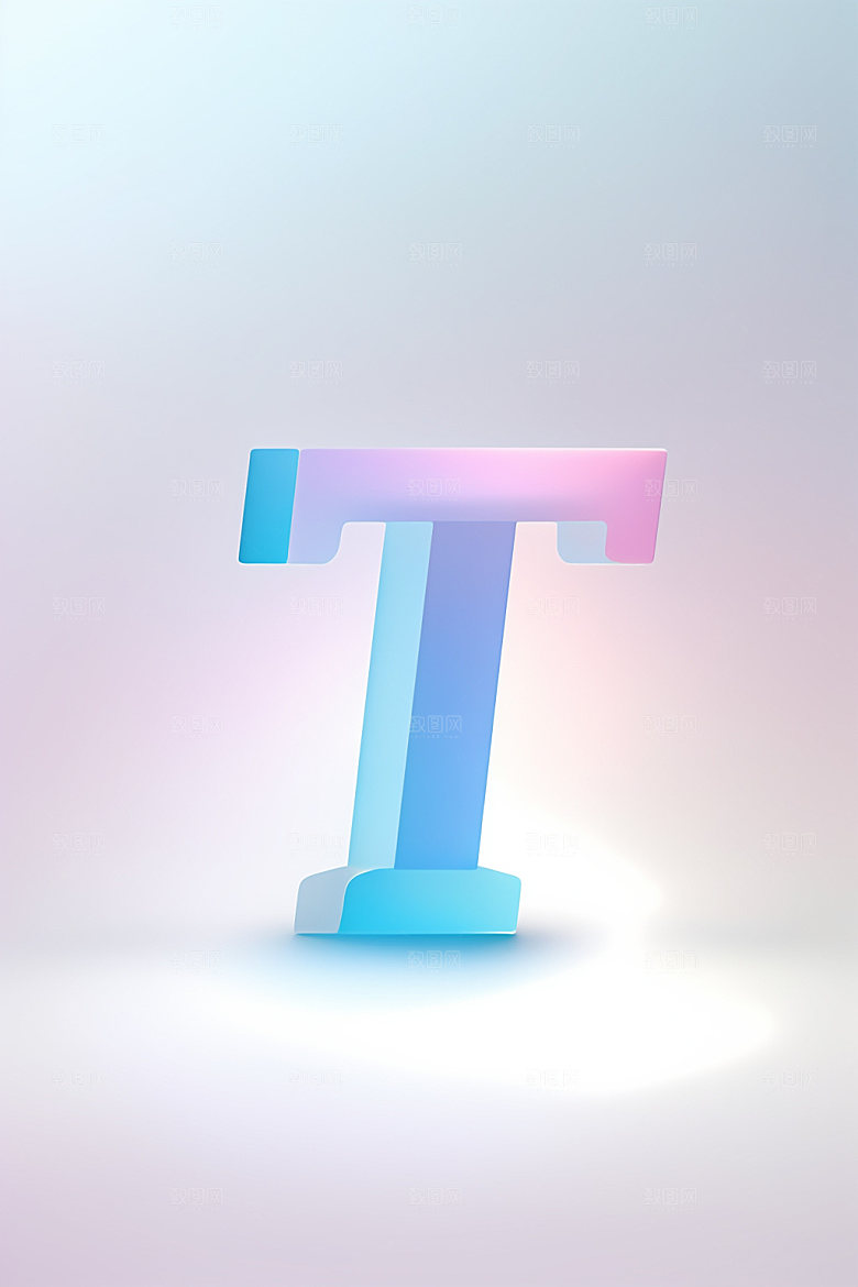 磨砂玻璃字母清爽质感艺术字