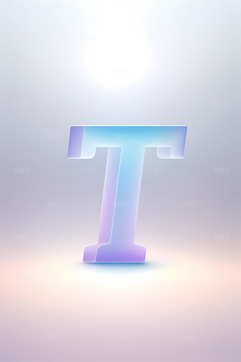 磨砂玻璃字母3D创意艺术字
