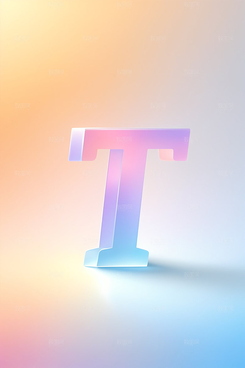 磨砂玻璃字母英文清爽艺术字
