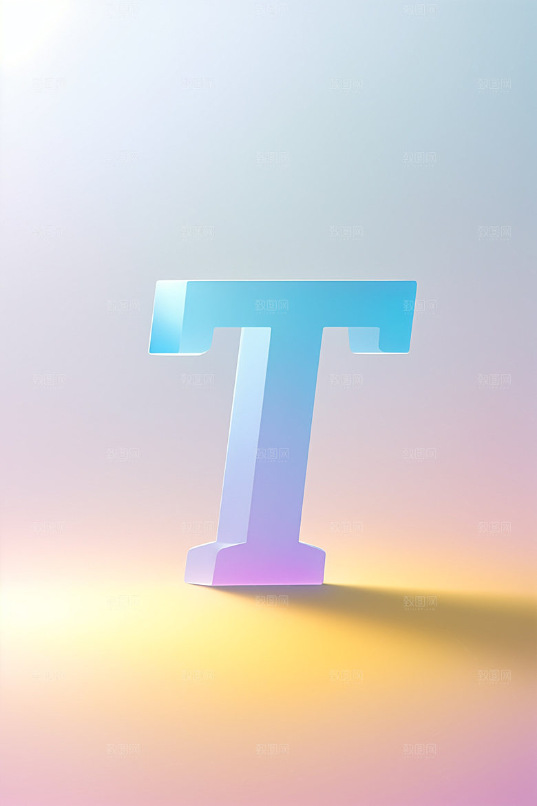 磨砂玻璃字母质感创意艺术字