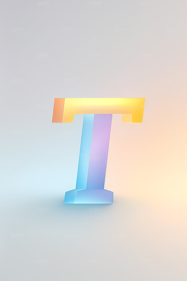 磨砂玻璃字母质感通透艺术字