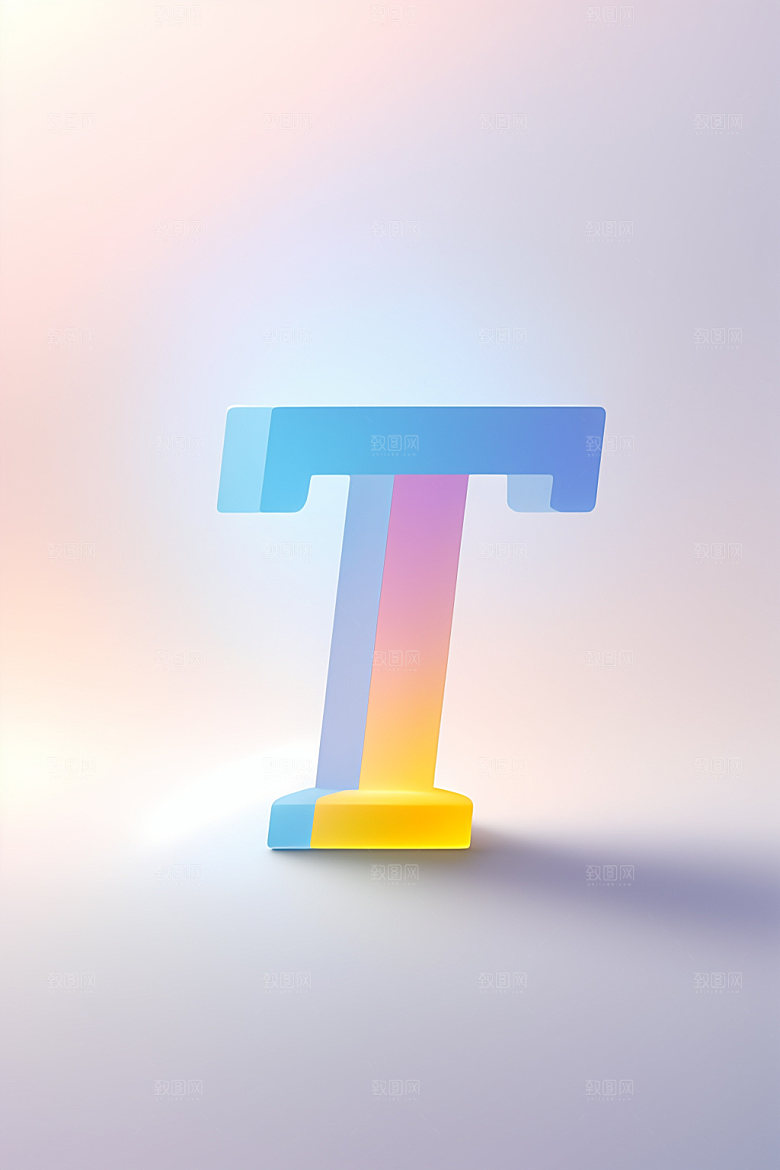 磨砂玻璃字母时尚彩色艺术字