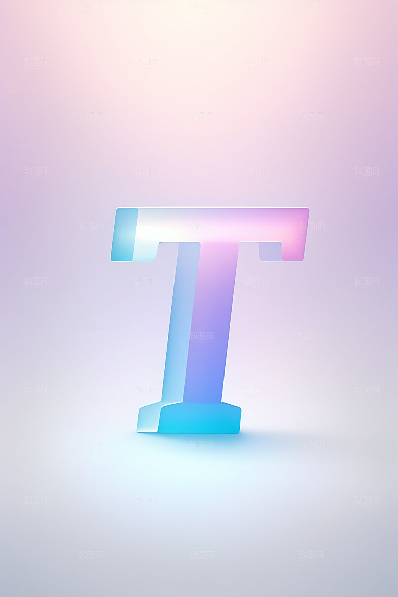 磨砂玻璃字母玻璃质感艺术字