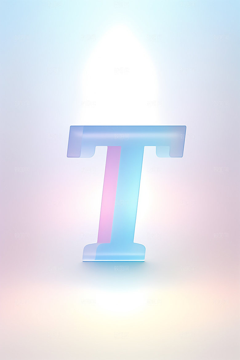 磨砂玻璃字母立体质感艺术字