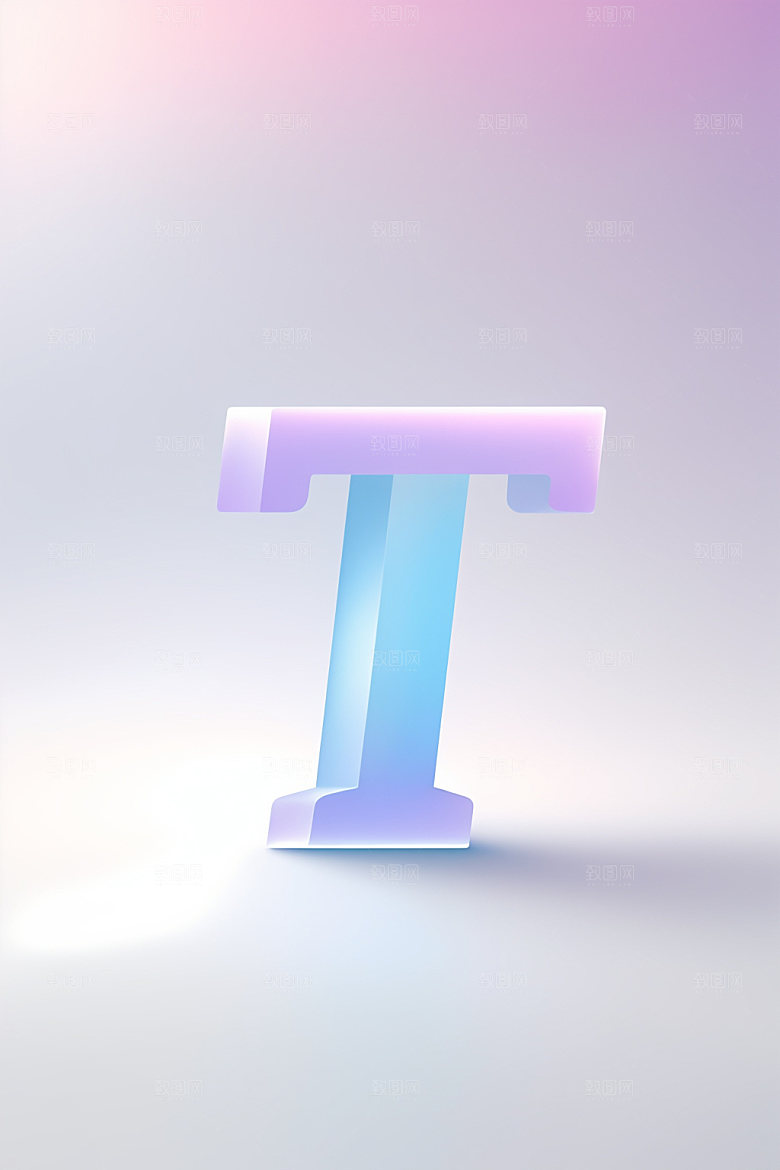 磨砂玻璃字母彩色3D艺术字