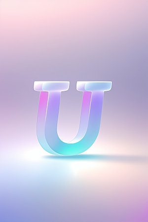 磨砂玻璃字母英文创意艺术字