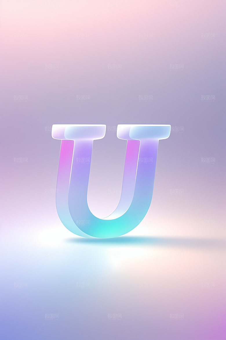 磨砂玻璃字母英文创意艺术字