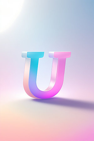 磨砂玻璃字母清爽彩色艺术字