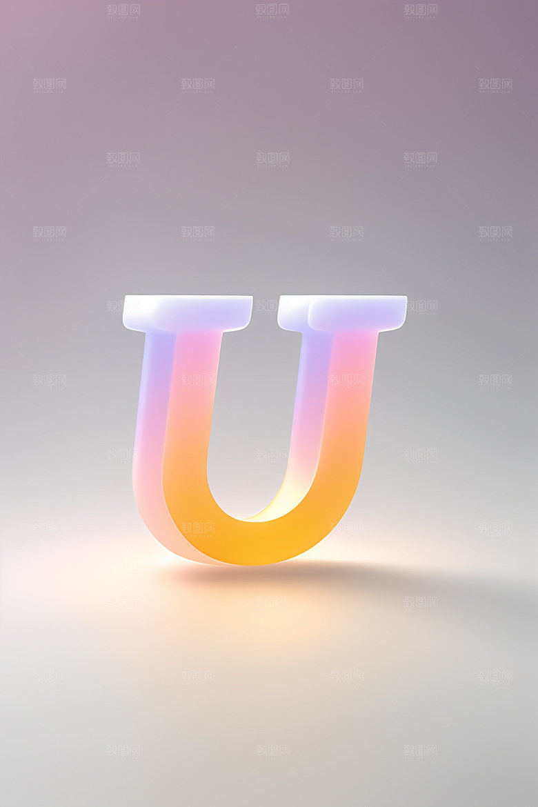 磨砂玻璃字母质感玻璃艺术字