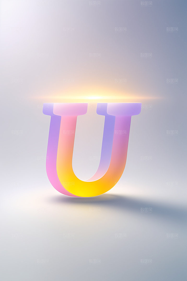 磨砂玻璃字母彩色清爽艺术字