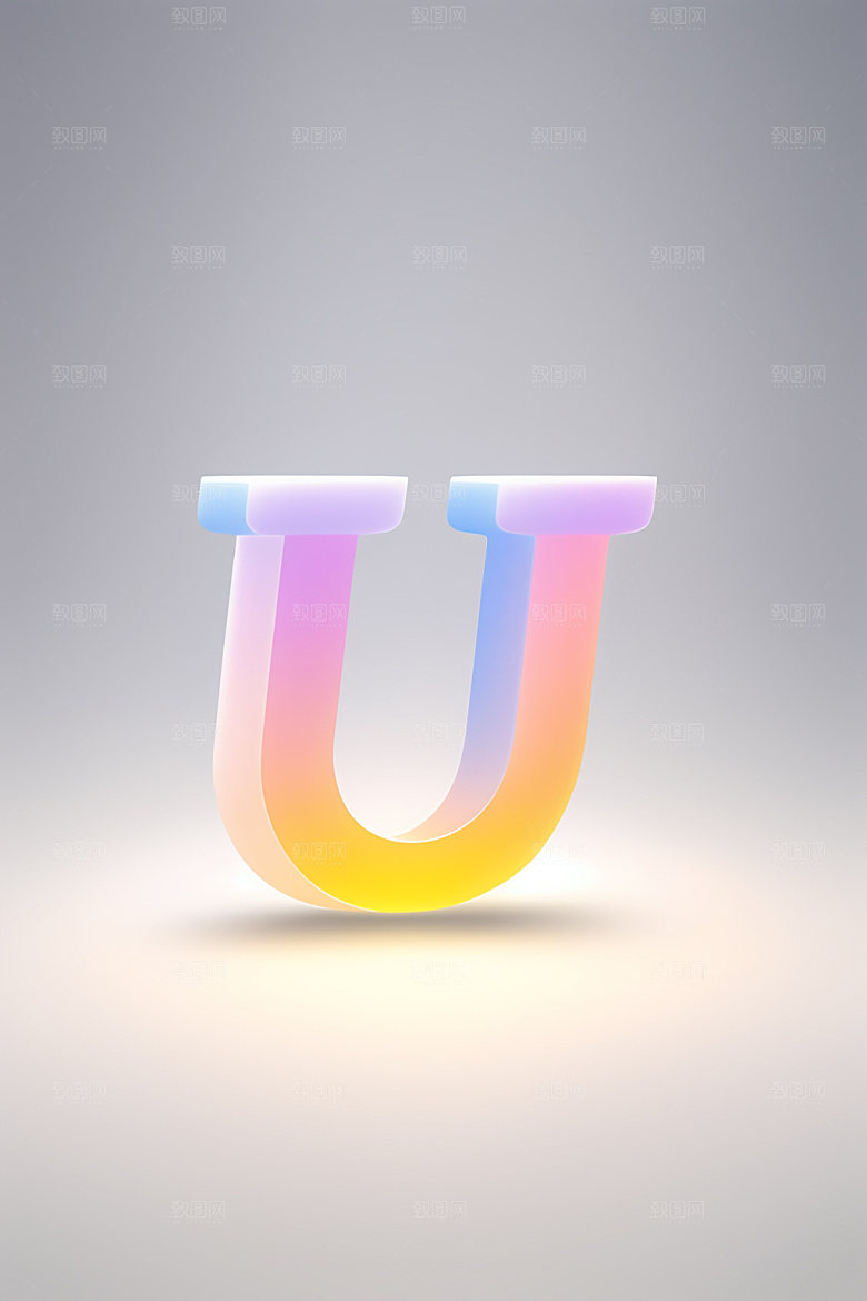 磨砂玻璃字母清爽质感艺术字