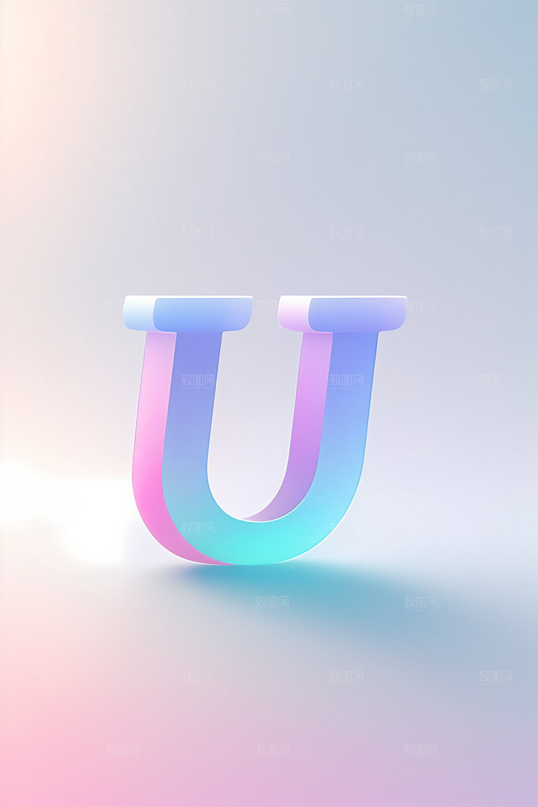 磨砂玻璃字母质感英文艺术字