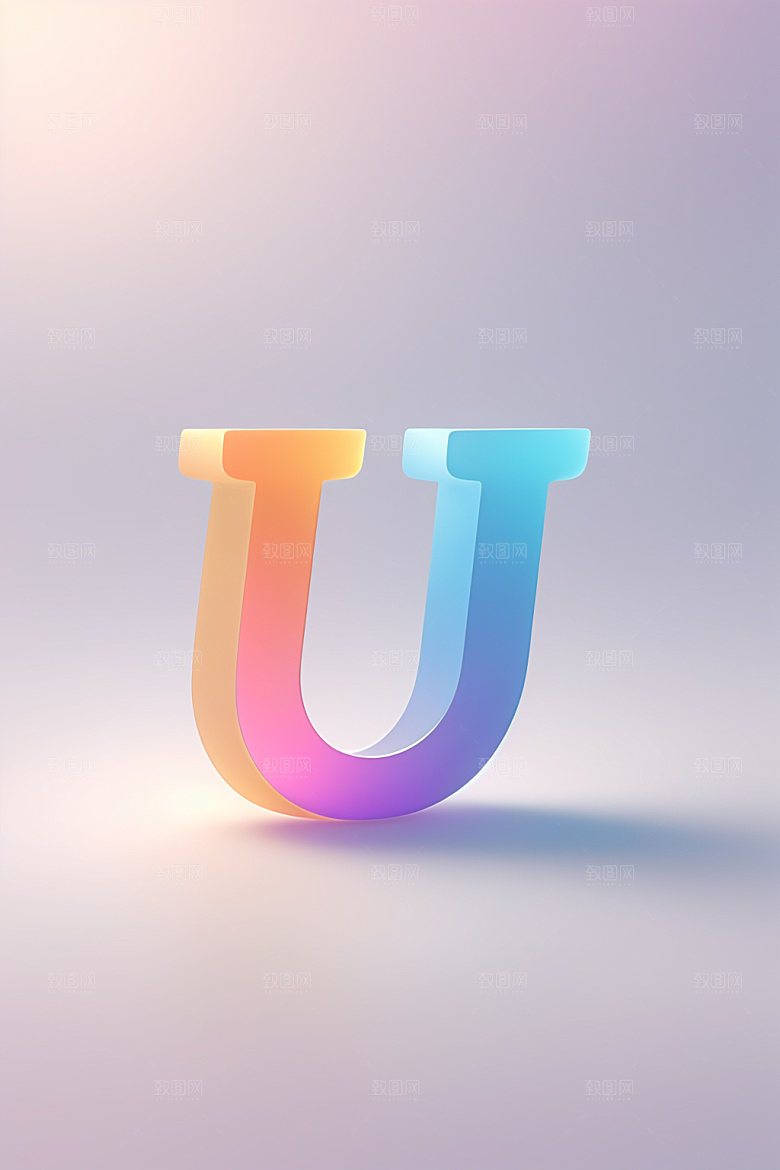 磨砂玻璃字母清爽通透艺术字