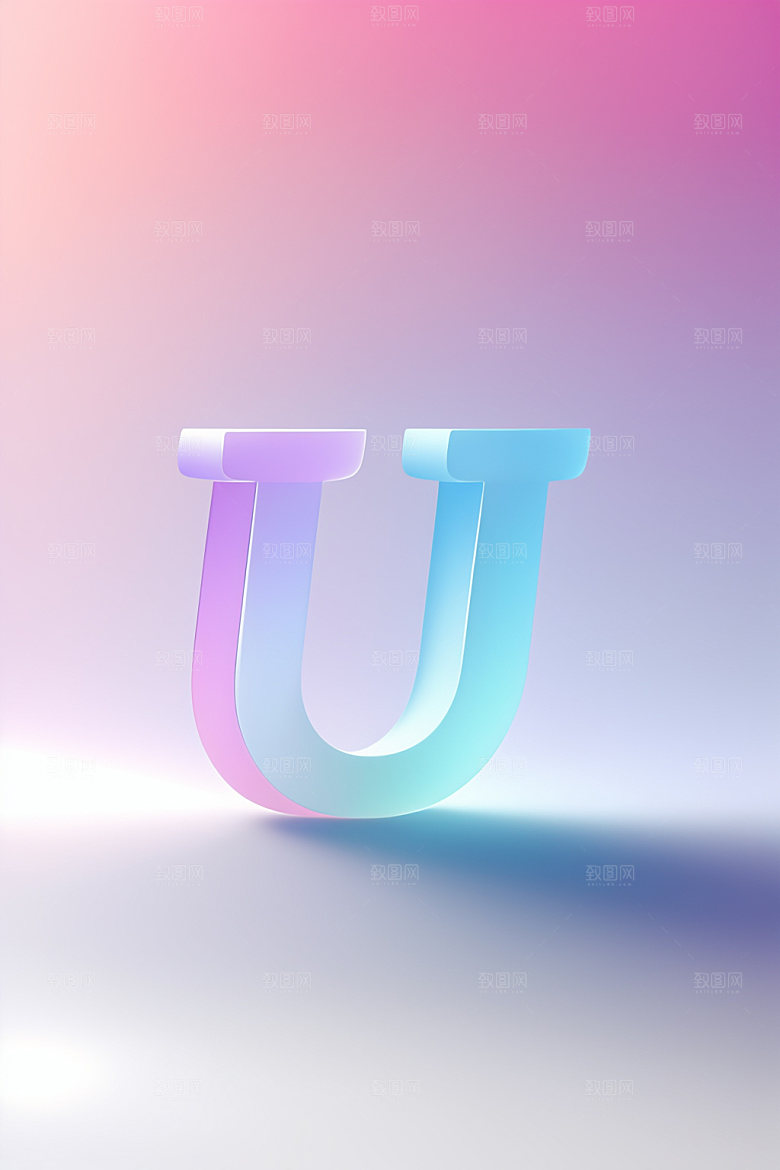 磨砂玻璃字母创意质感艺术字