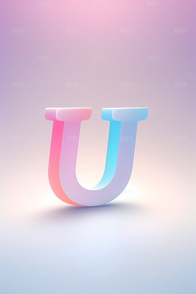 磨砂玻璃字母3D质感艺术字