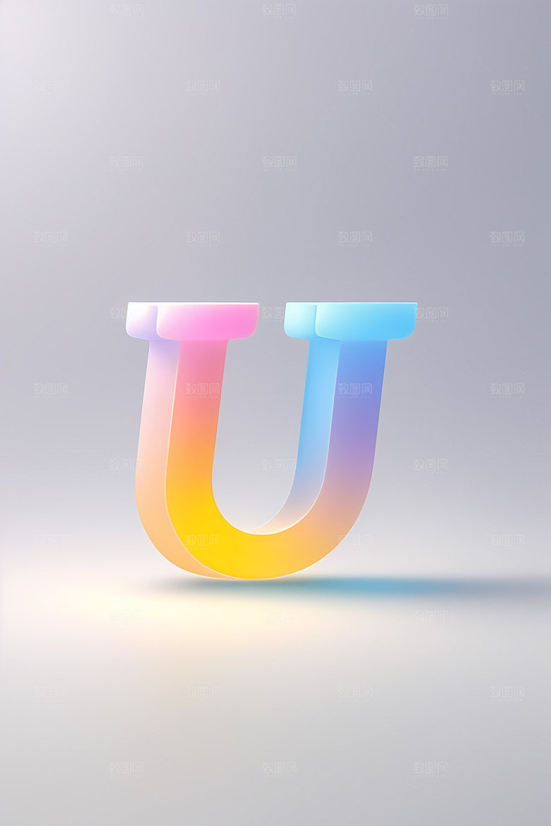 磨砂玻璃字母彩色立体艺术字