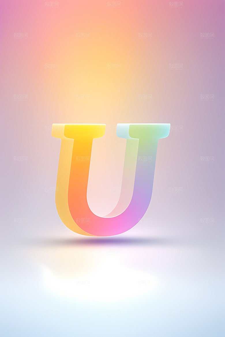磨砂玻璃字母立体3D艺术字