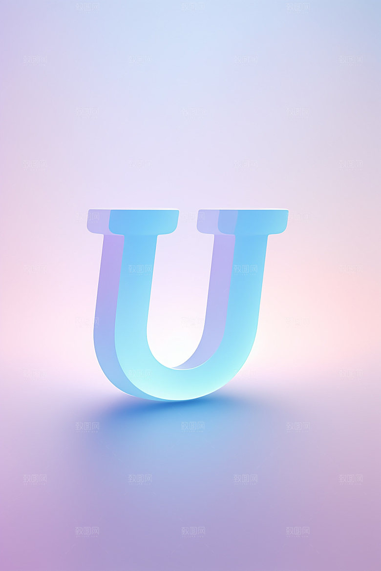 磨砂玻璃字母质感通透艺术字