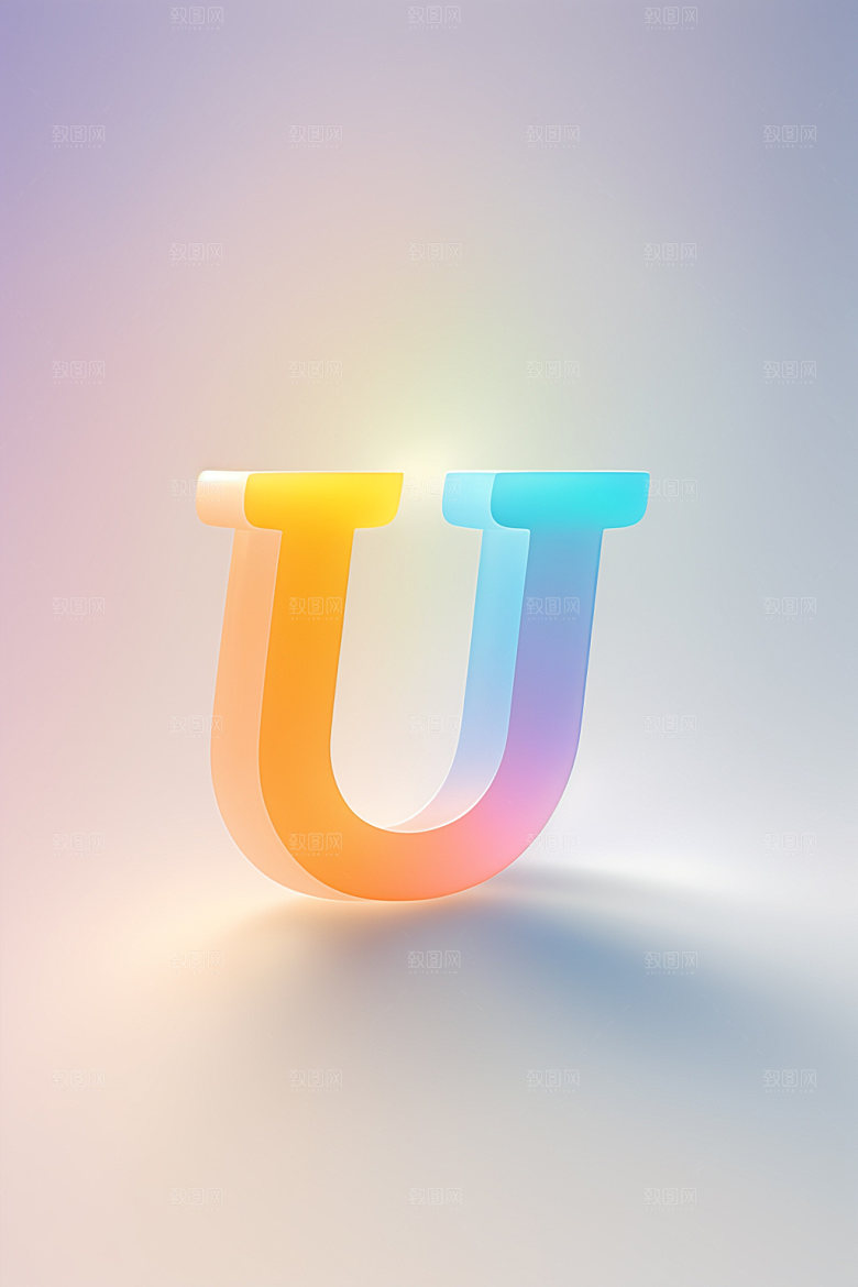 磨砂玻璃字母清爽通透艺术字