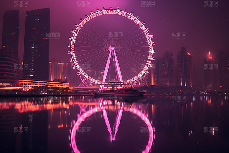 摩天轮高清游乐园摄影图