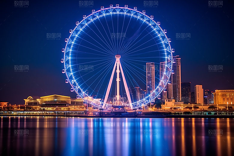 摩天轮高清游乐园摄影图