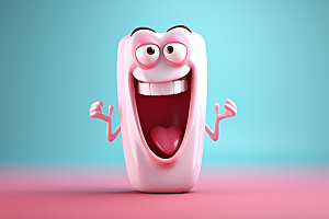 牙齿拟人立体卡通模型