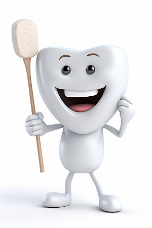 牙齿拟人爱牙日保健模型