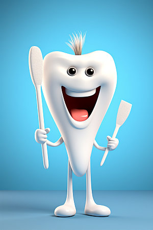 牙齿拟人保健口腔健康模型