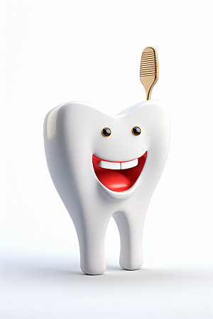 牙齿拟人保健卡通模型