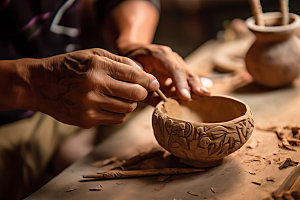 木雕制作文化传承民间技艺摄影图